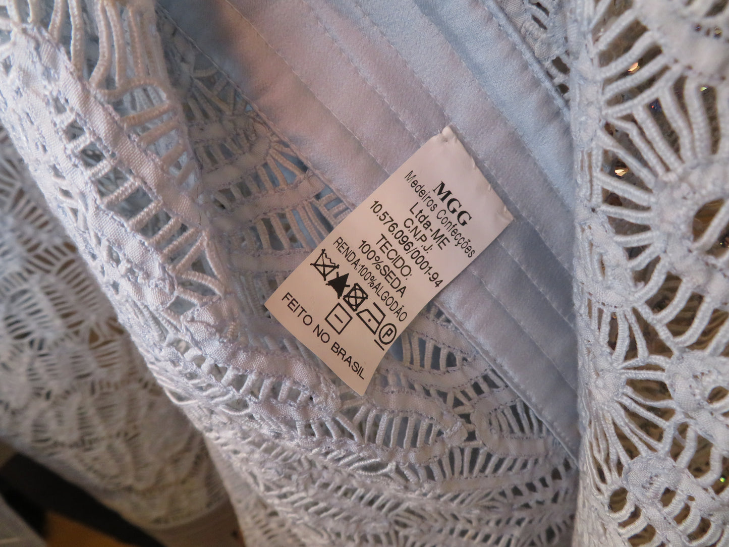 Iris Apfel's Vintage Martha Medeiros Ice Blue Lace Crystal Jacket