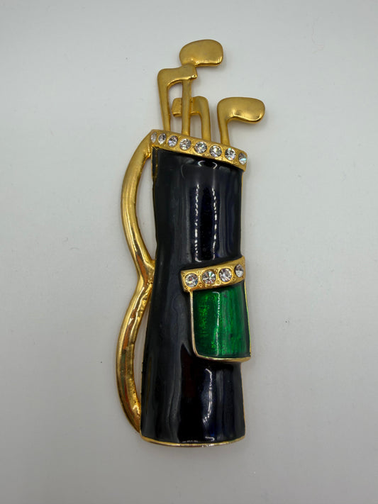 Vintage Rare Supersized Country Club Chic Golf Brooch