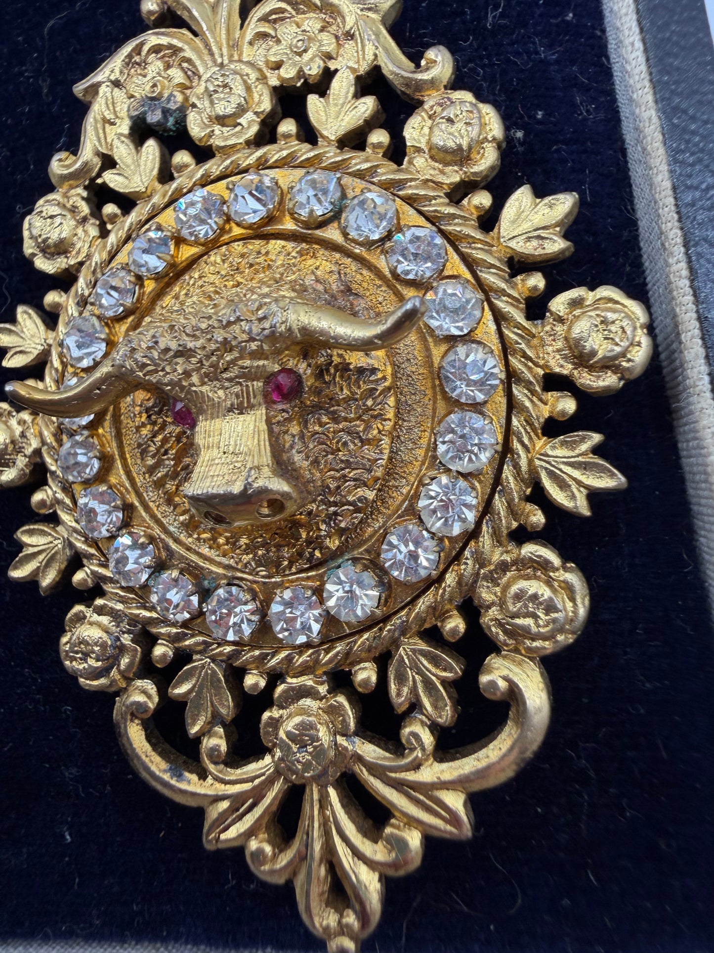 Iris Apfel's Vintage 1930 Order of Buffaloes Medal Brooch w/ Original Case