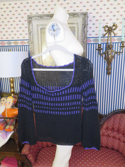 Iris Apfel's Vintage Ohrbach's Japan Purple and Black Sweater