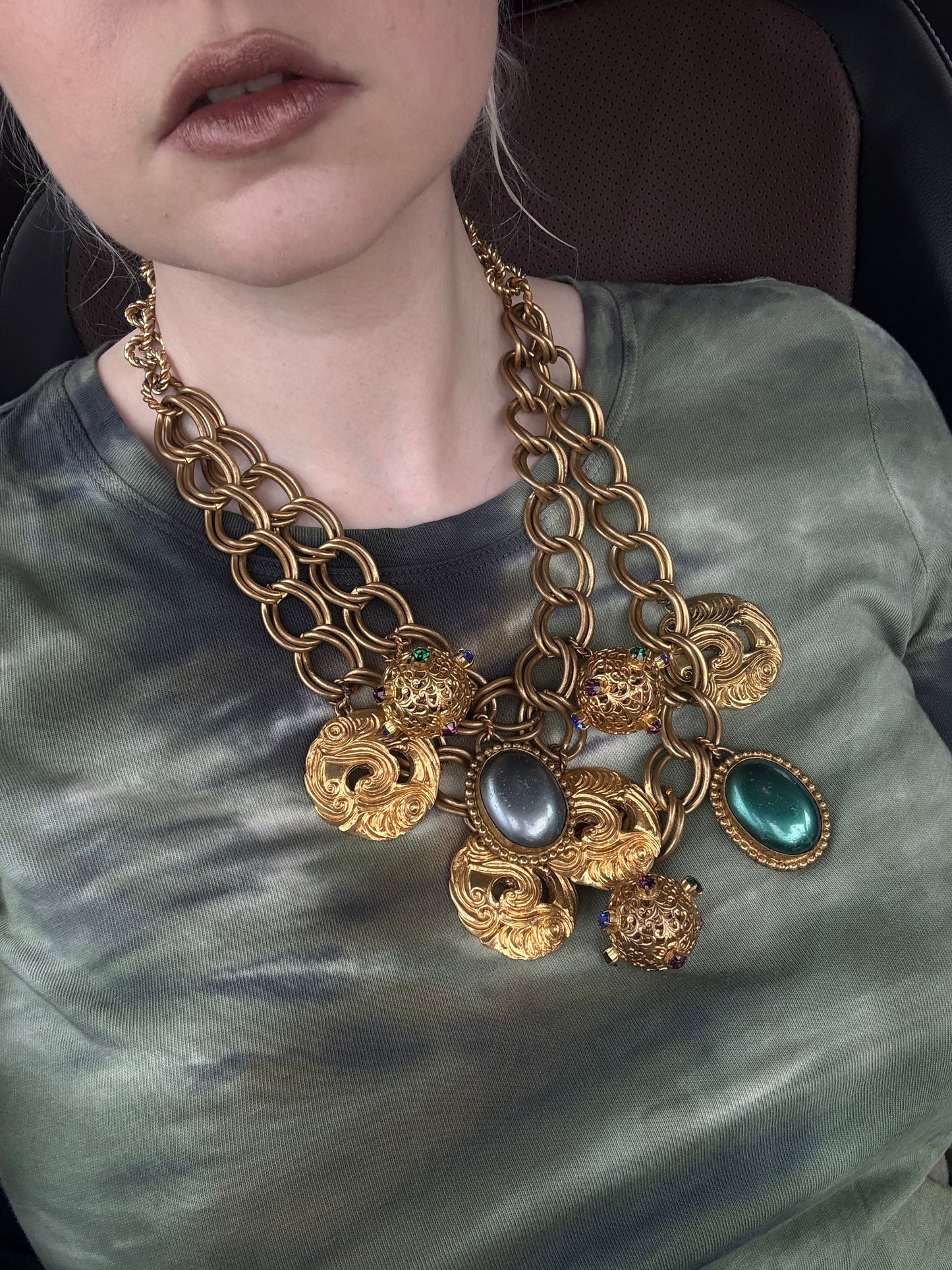 Vintage Isabel Canovas Huge Chunky Charm Necklace