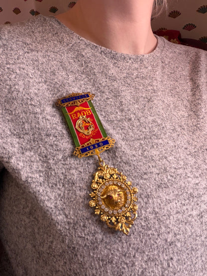 Iris Apfel's Vintage 1930 Order of Buffaloes Medal Brooch w/ Original Case