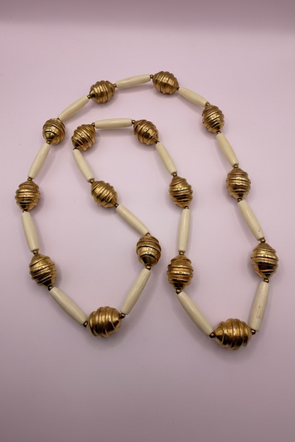 Vintage Chunky Brass Ball Layering Necklace