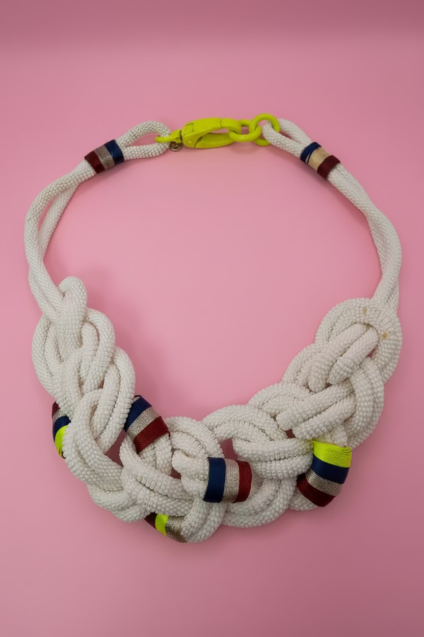Vintage J Crew Nautical Beaded Neon Statement Necklace