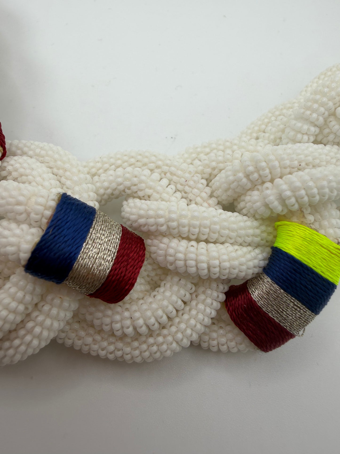 Vintage J Crew Nautical Beaded Neon Statement Necklace