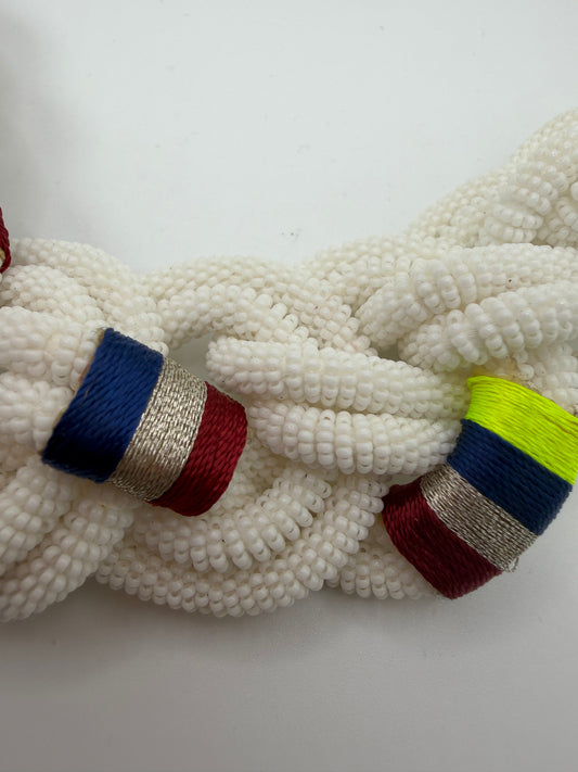 Vintage J Crew Nautical Beaded Neon Statement Necklace