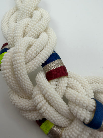 Vintage J Crew Nautical Beaded Neon Statement Necklace