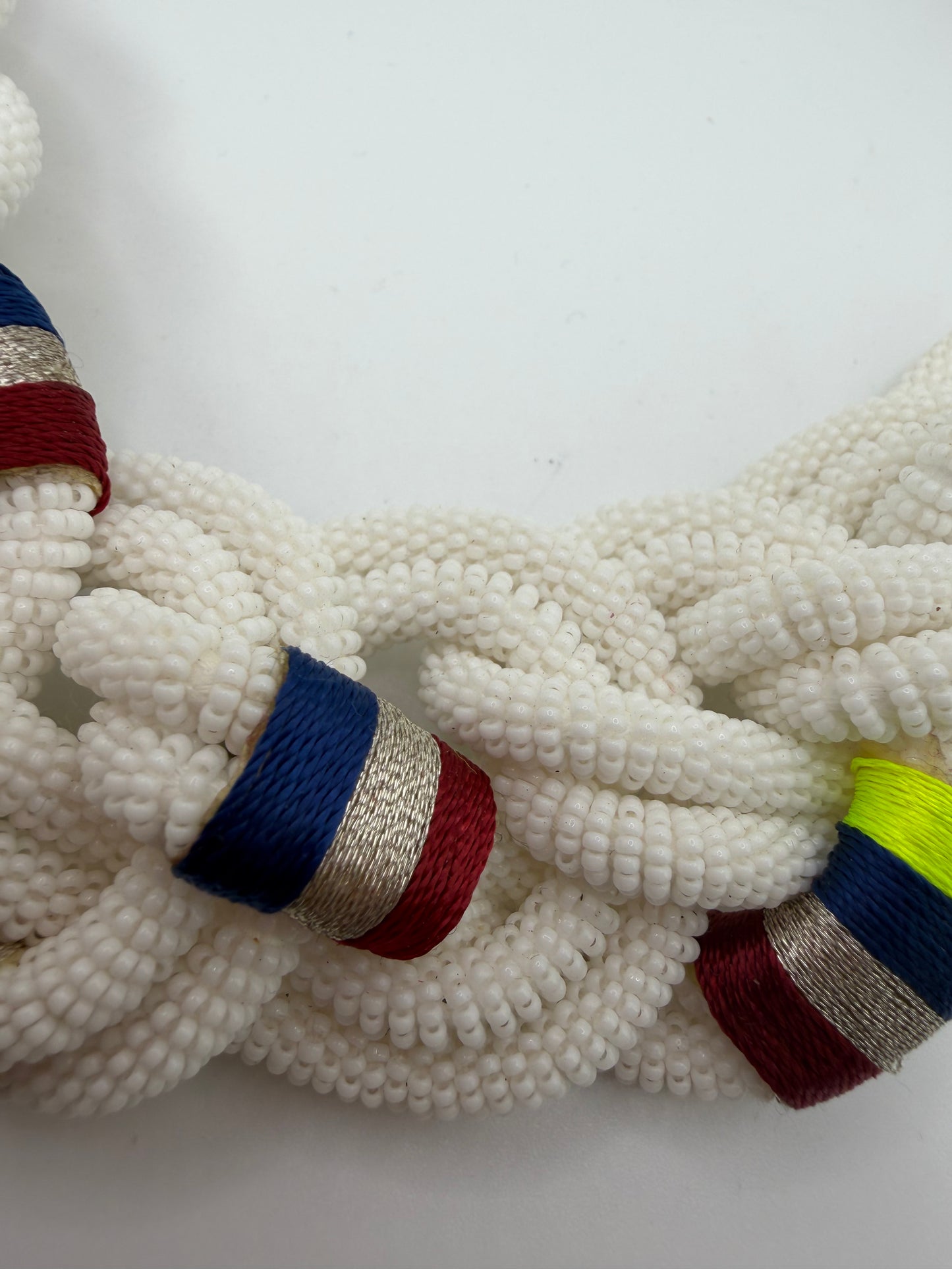 Vintage J Crew Nautical Beaded Neon Statement Necklace