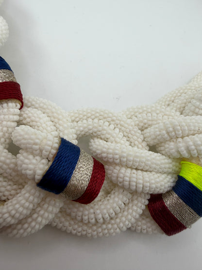 Vintage J Crew Nautical Beaded Neon Statement Necklace