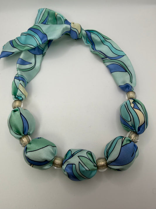 Vintage Pucci Inspired Beaded Silk Necklace