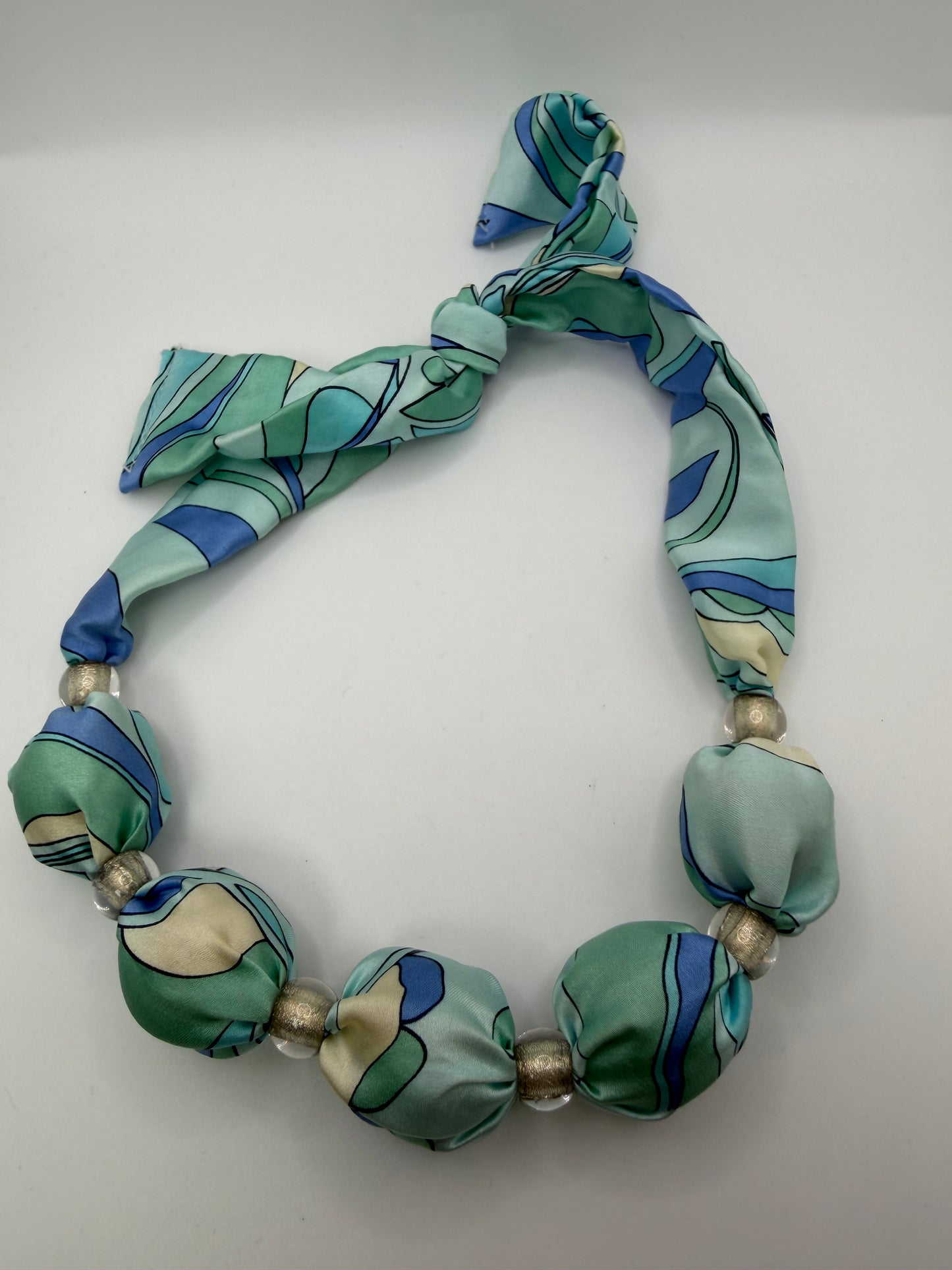 Vintage Pucci Inspired Beaded Silk Necklace