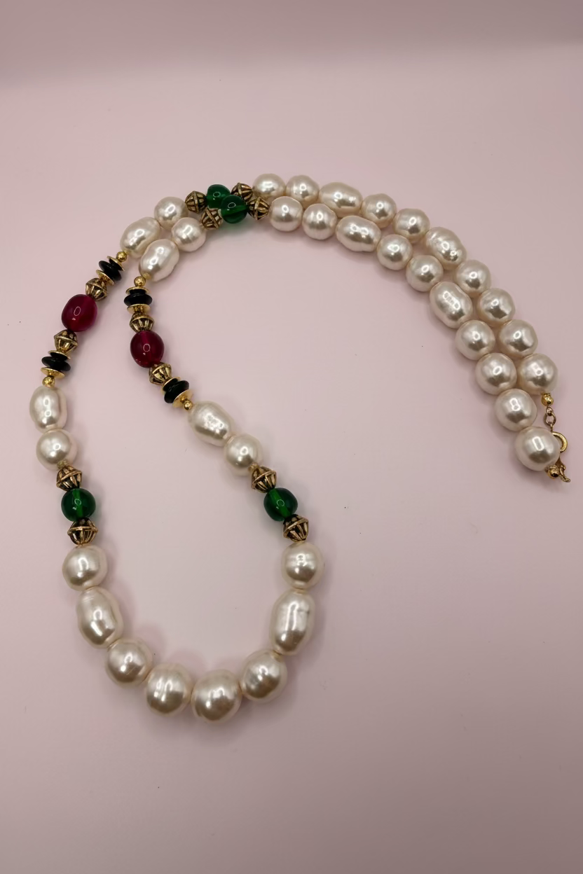Vintage Kenneth Jay Lane Baroque Pearl '80s Dream Queen Necklace