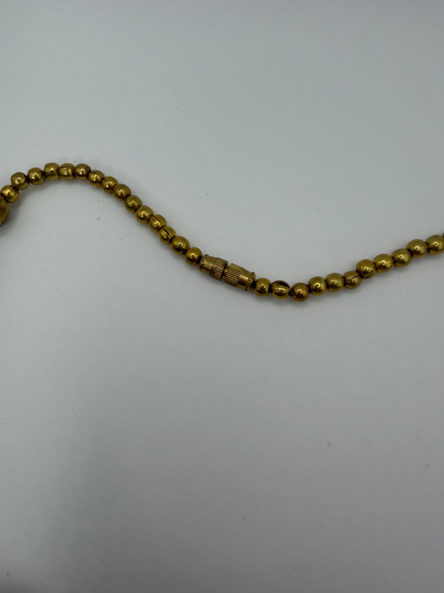 Vintage Chunky Sculptural Brass Ball Necklace