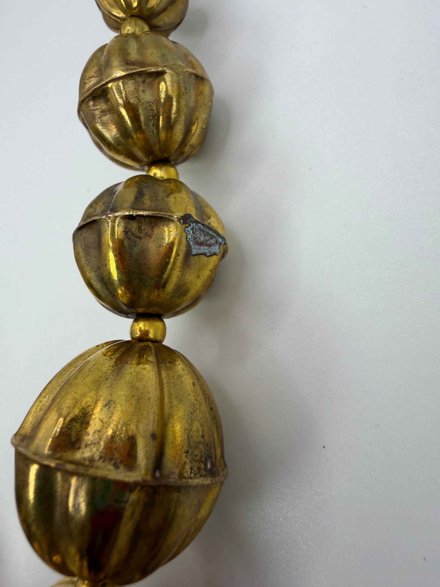 Vintage Chunky Sculptural Brass Ball Necklace