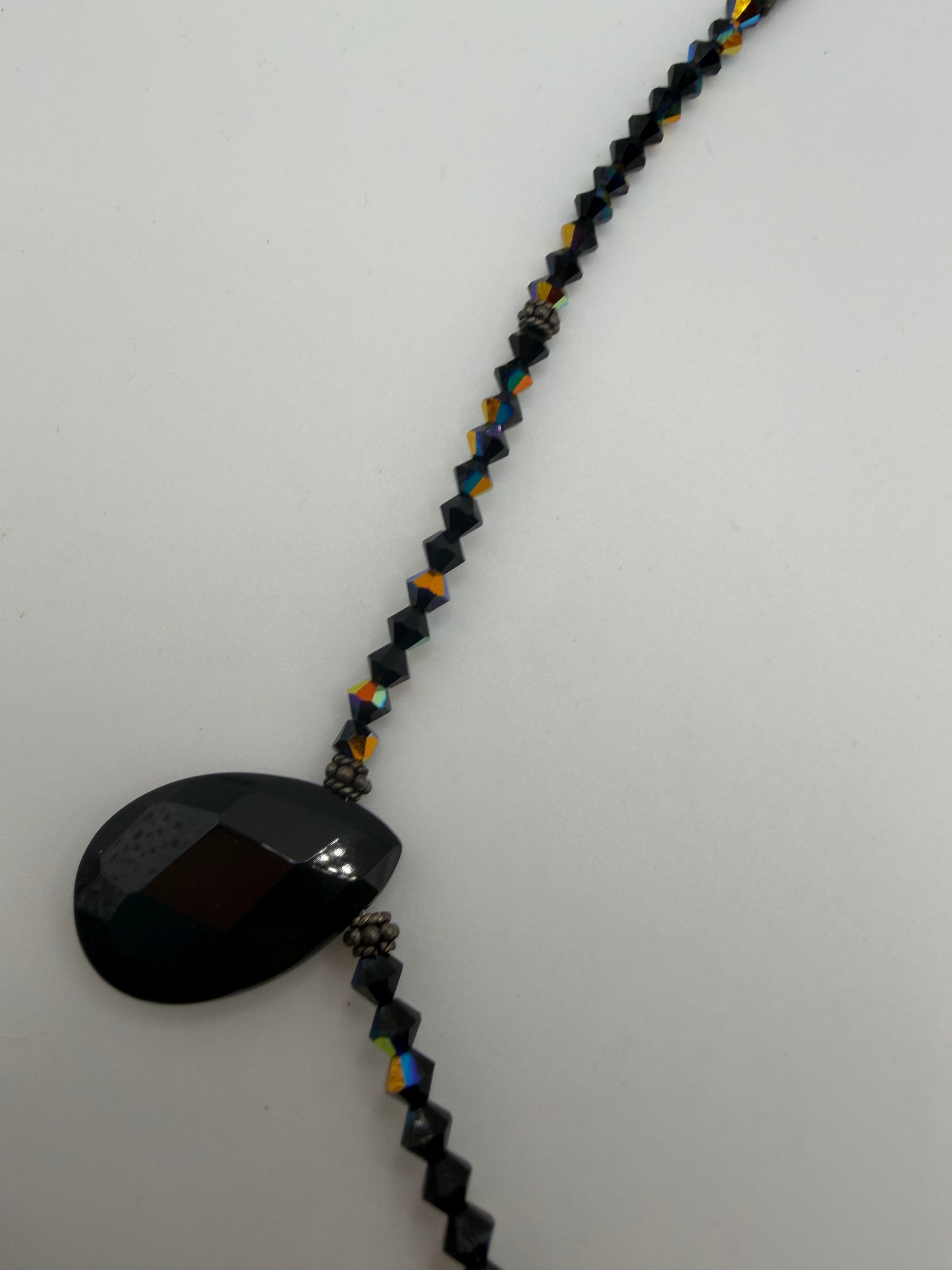 Vintage Gothic Princess Black Teardrop Quartz Necklace