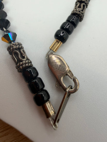 Vintage Gothic Princess Black Teardrop Quartz Necklace