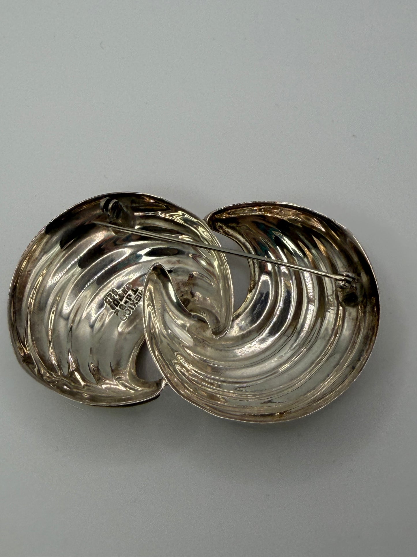 Vintage Sterling Silver Taxco Double Croissant Brooch