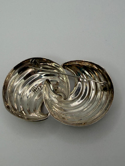 Vintage Sterling Silver Taxco Double Croissant Brooch