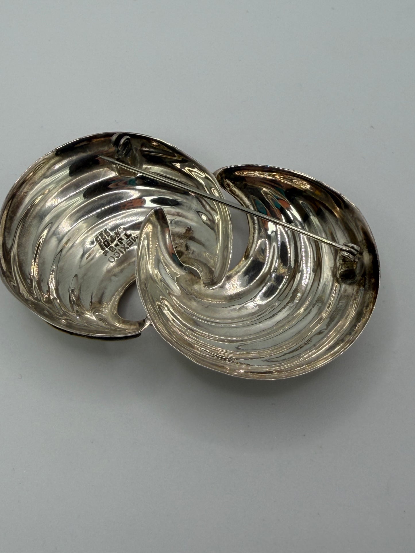 Vintage Sterling Silver Taxco Double Croissant Brooch