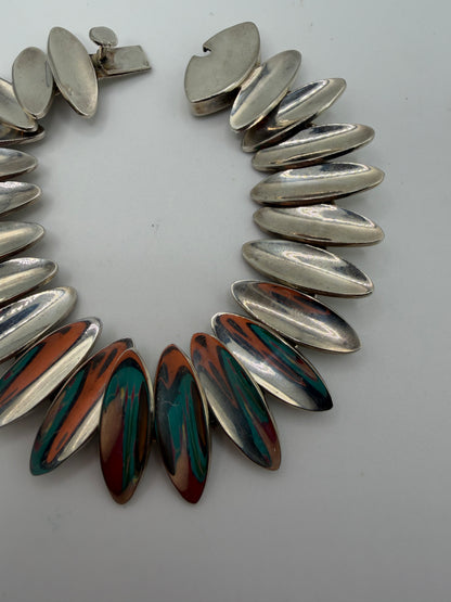Vintage Sterling Silver Taxco Heavy Modernist Link Bracelet