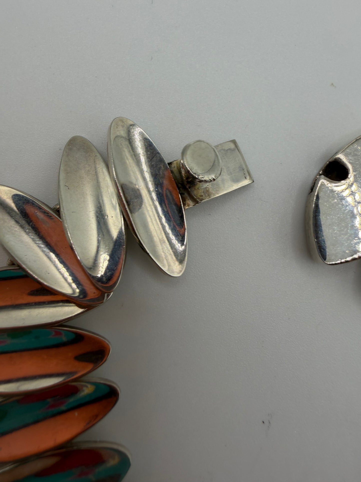 Vintage Sterling Silver Taxco Heavy Modernist Link Bracelet