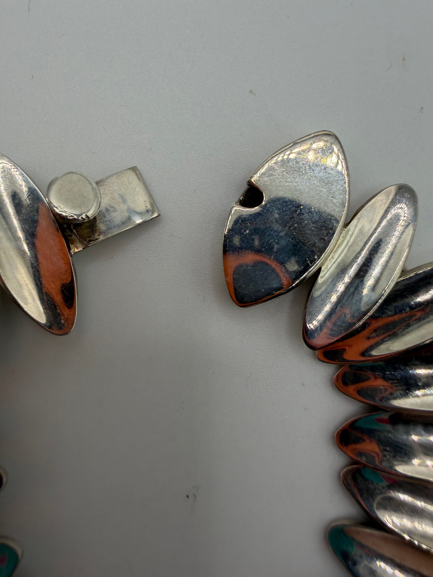 Vintage Sterling Silver Taxco Heavy Modernist Link Bracelet