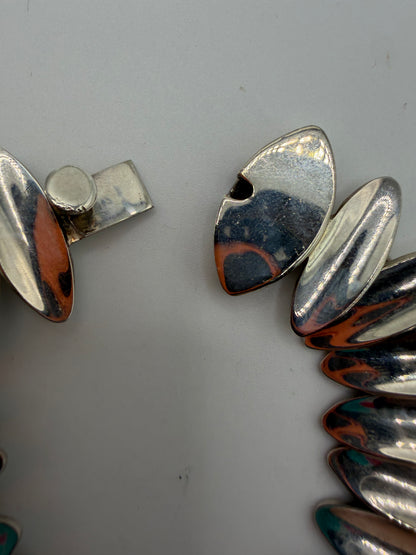 Vintage Sterling Silver Taxco Heavy Modernist Link Bracelet