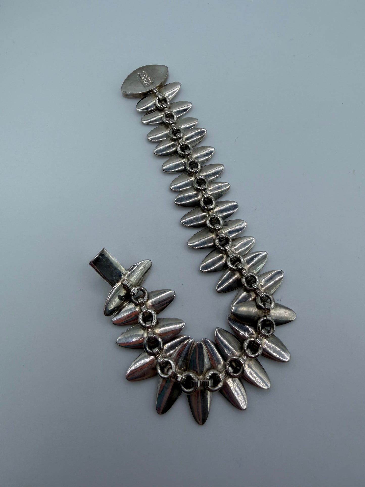 Vintage Sterling Silver Taxco Heavy Modernist Link Bracelet