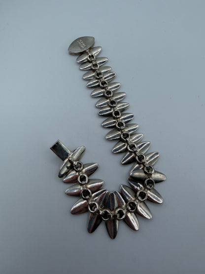 Vintage Sterling Silver Taxco Heavy Modernist Link Bracelet