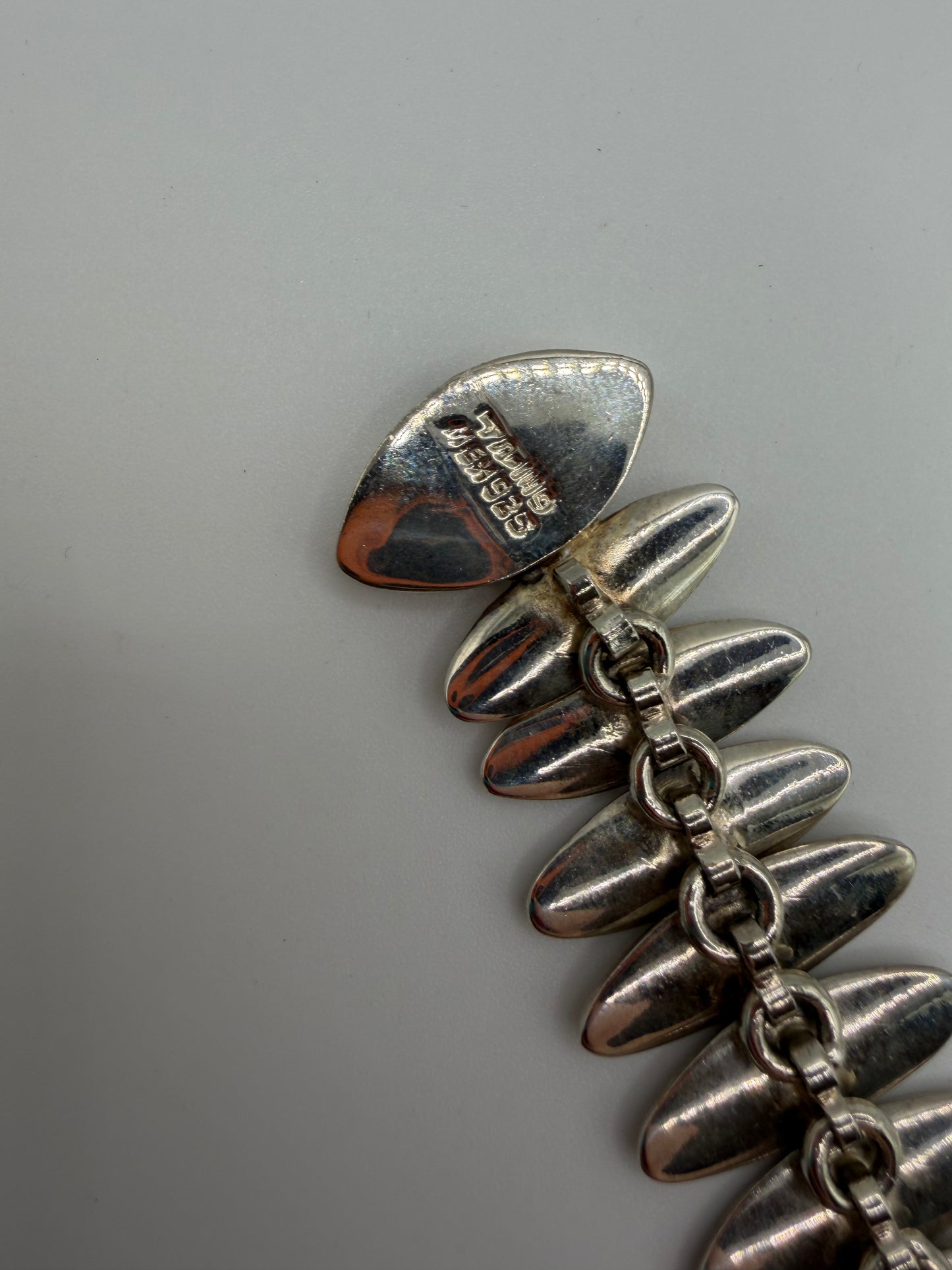 Vintage Sterling Silver Taxco Heavy Modernist Link Bracelet