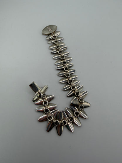 Vintage Sterling Silver Taxco Heavy Modernist Link Bracelet