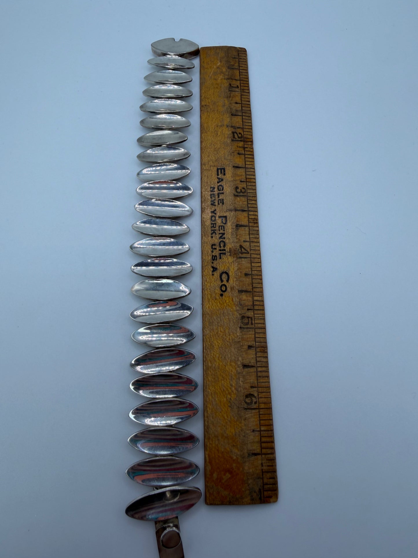 Vintage Sterling Silver Taxco Heavy Modernist Link Bracelet