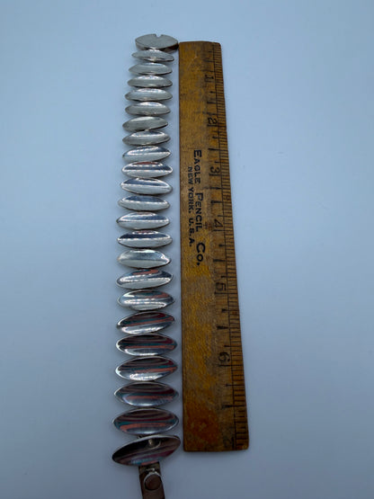 Vintage Sterling Silver Taxco Heavy Modernist Link Bracelet