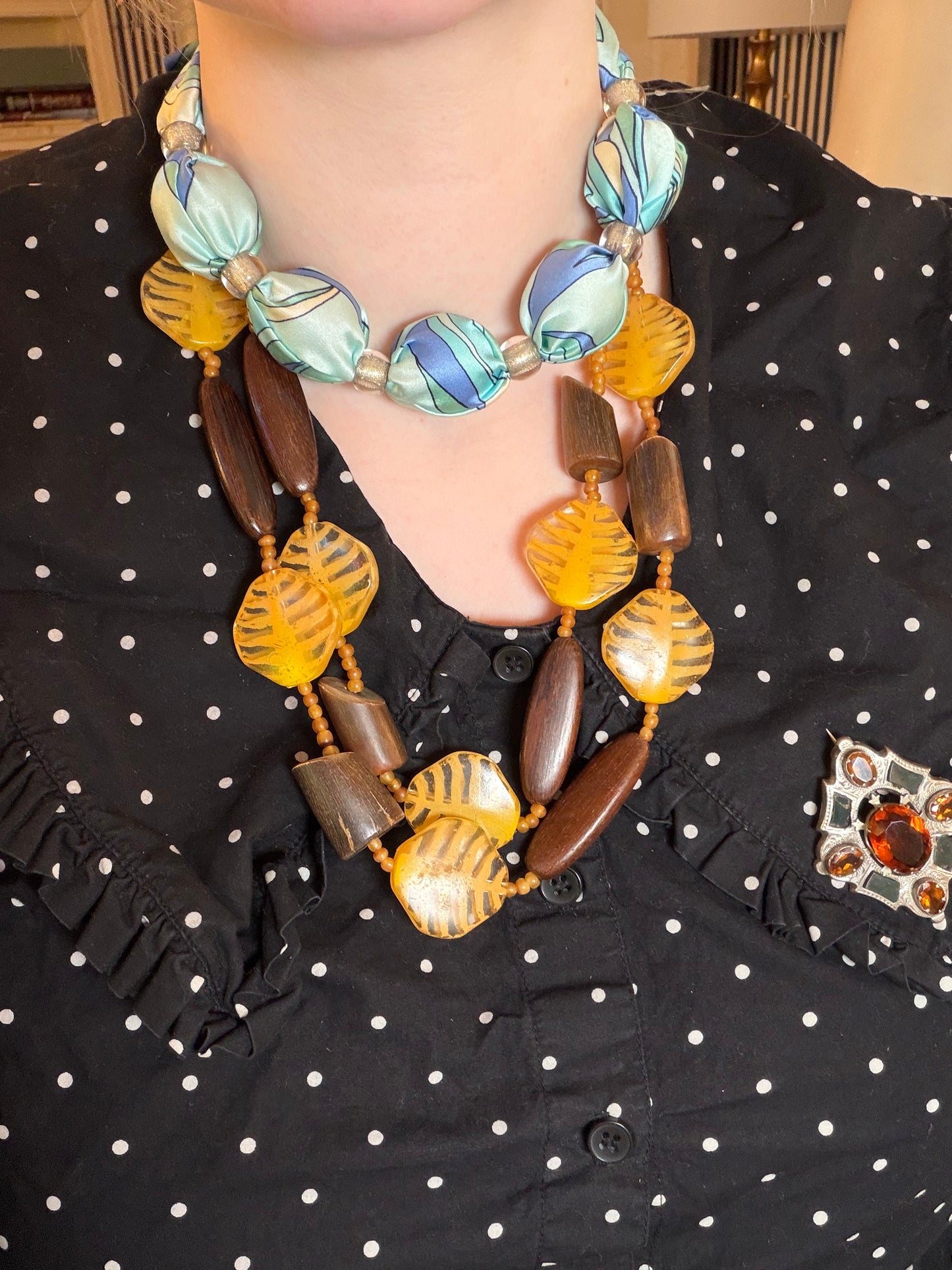 Vintage Pucci Inspired Beaded Silk Necklace