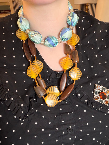 Vintage Pucci Inspired Beaded Silk Necklace