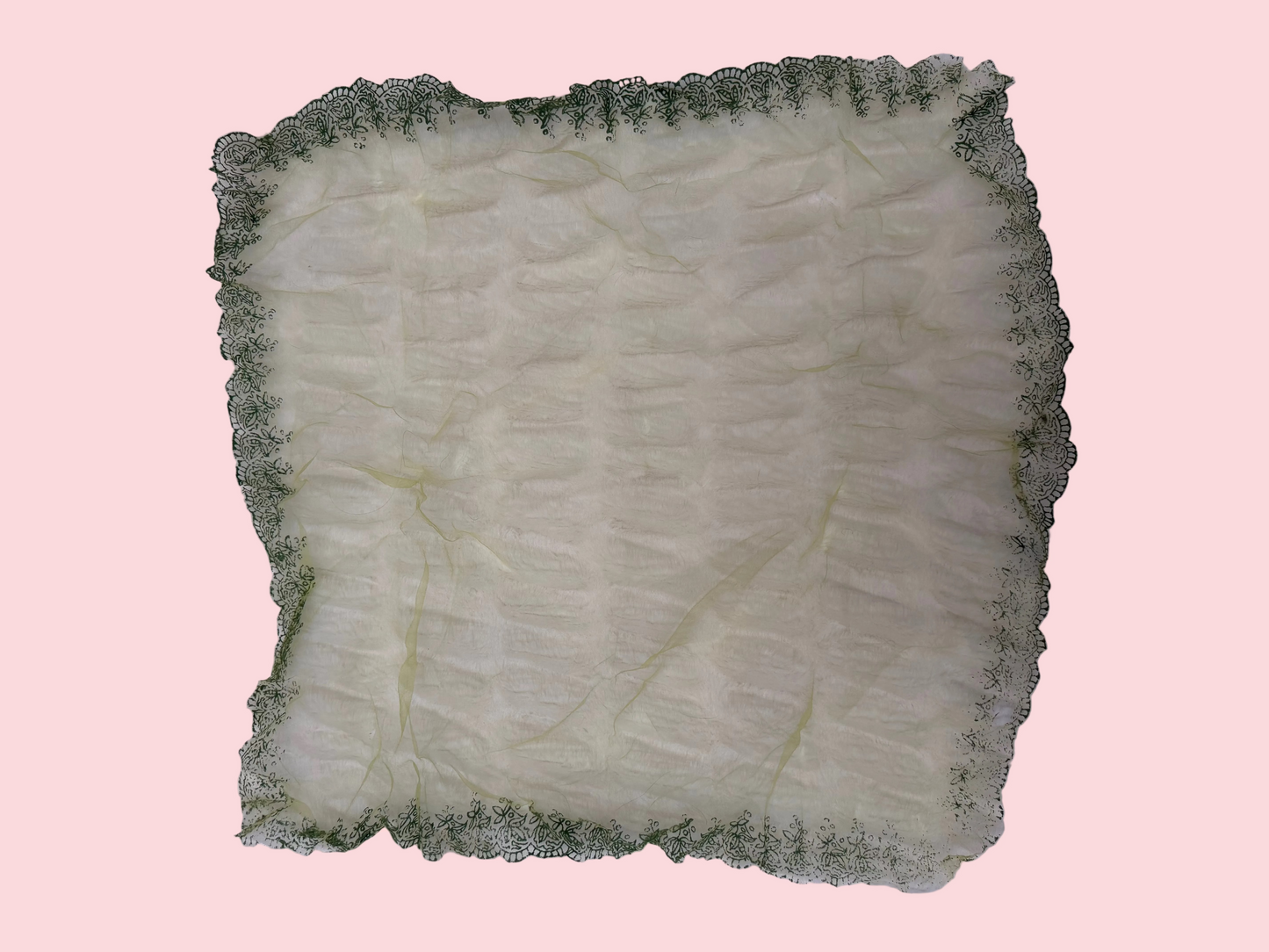 Cyndi Lauper's Vintage Sheer Lime Green Painted Scarf