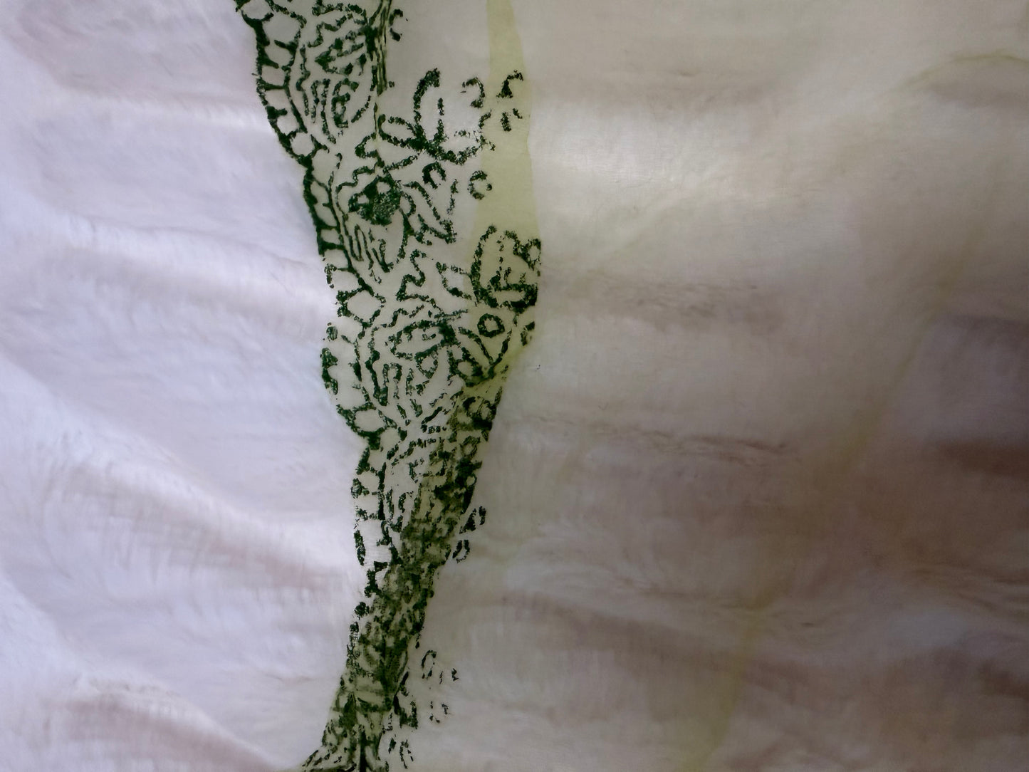 Cyndi Lauper's Vintage Sheer Lime Green Painted Scarf