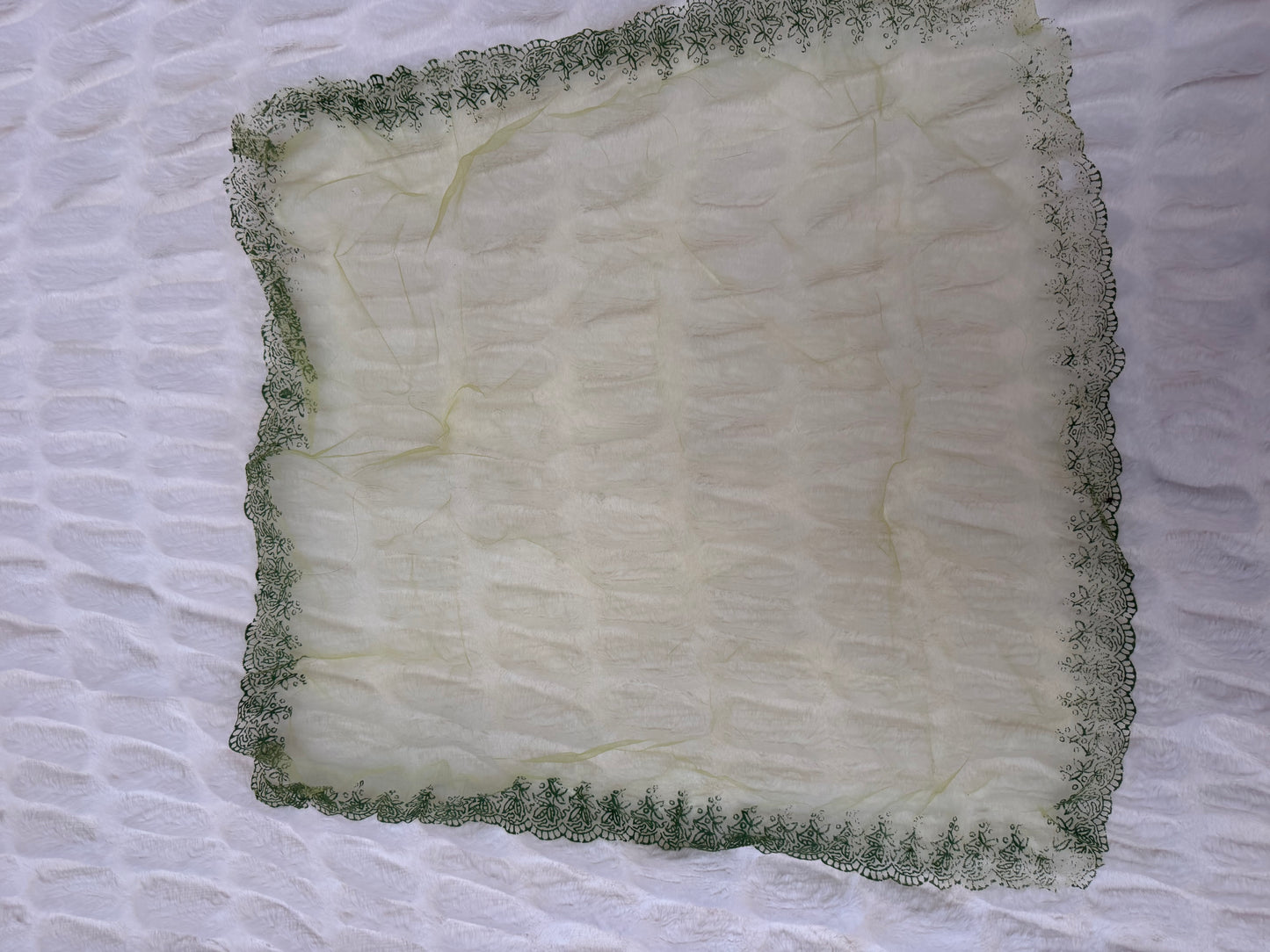 Cyndi Lauper's Vintage Sheer Lime Green Painted Scarf