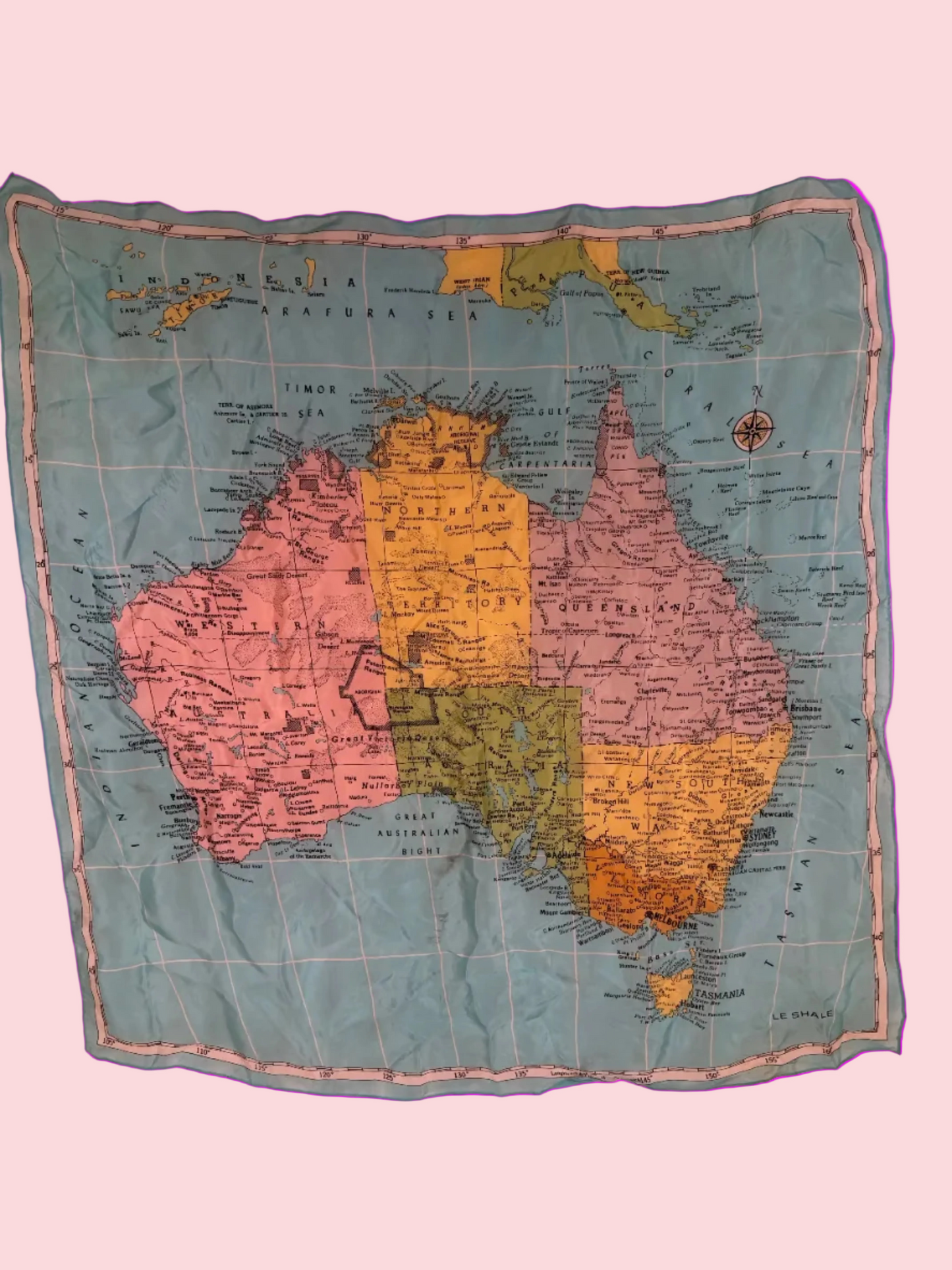 Cyndi Lauper's Vintage Australian Map Scarf