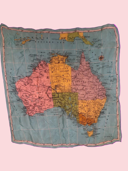 Cyndi Lauper's Vintage Australian Map Scarf