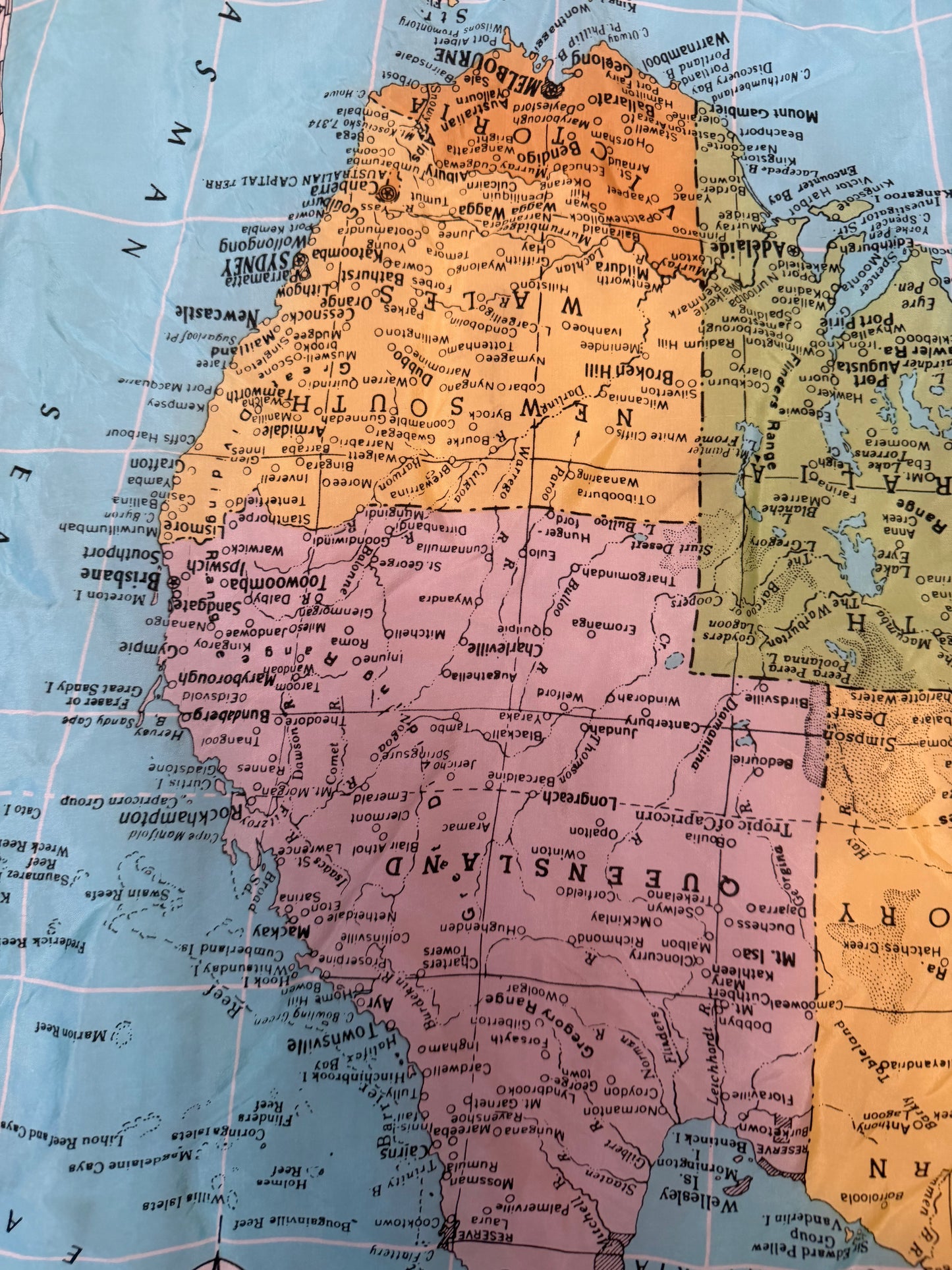 Cyndi Lauper's Vintage Australian Map Scarf