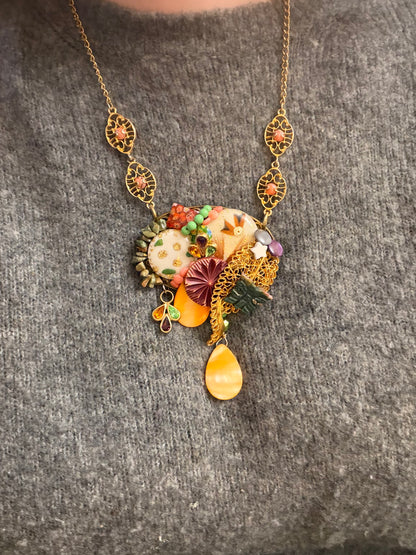 Vintage Sarah Jane Multi-Stone Statement Necklace