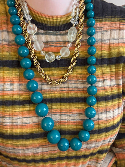 Vintage Erwin Pearl Chunky Twisted Gold Necklace