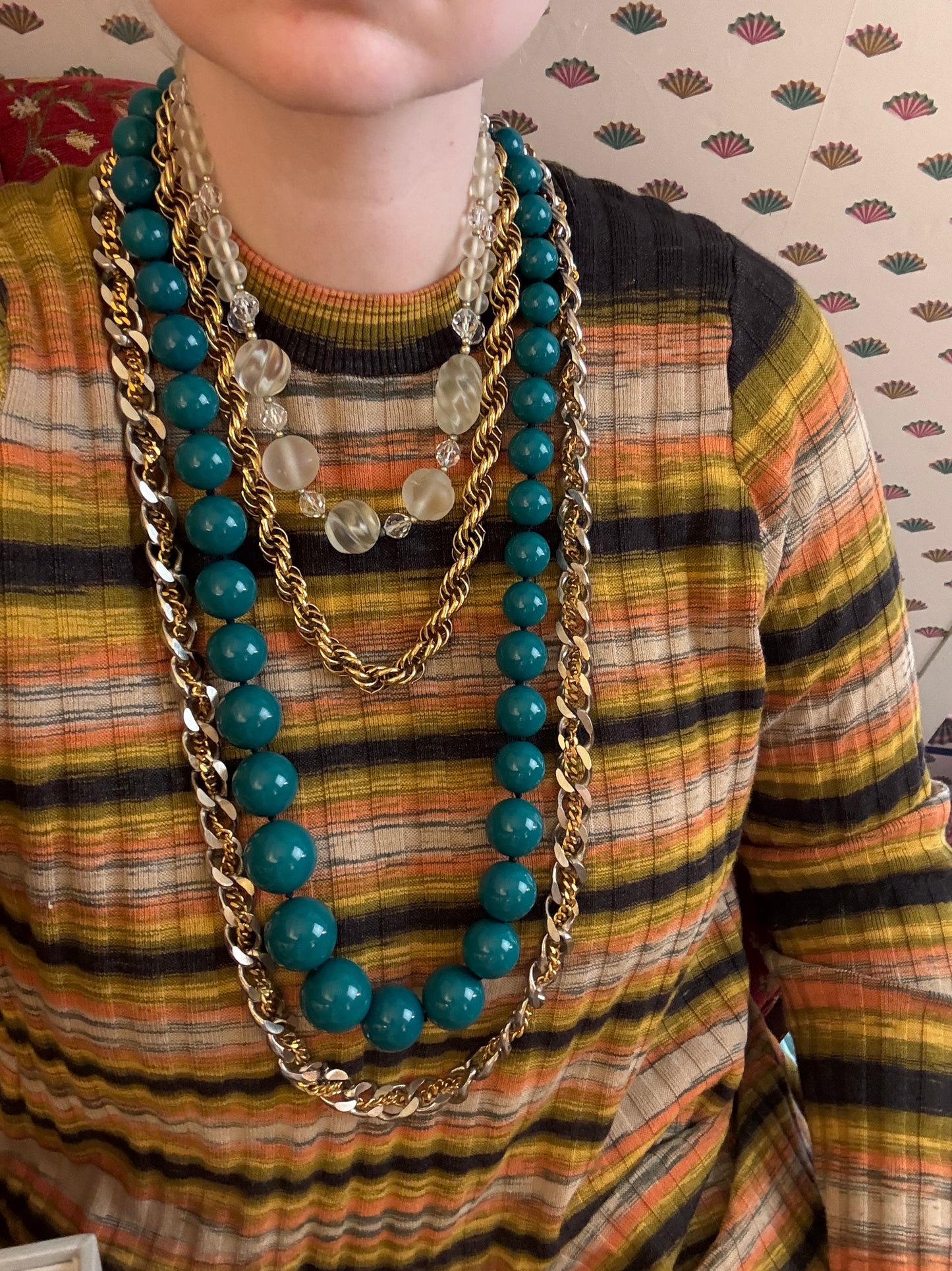 Iris Apfel's Vintage Two Toned Chunky Chain Necklace/Belt
