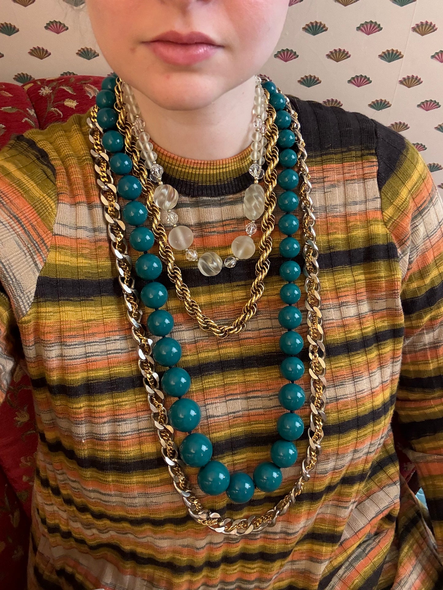 Iris Apfel's Vintage Two Toned Chunky Chain Necklace/Belt