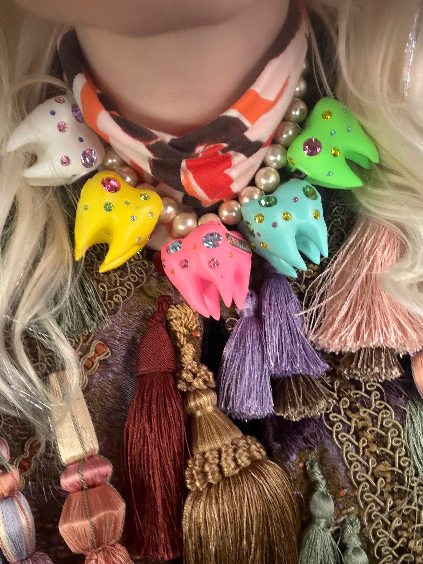 Rainbow Tooth Pearl Necklace