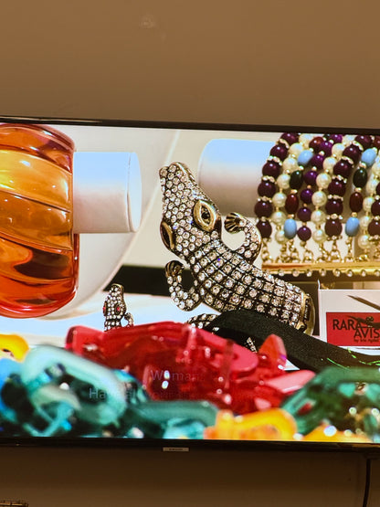 Iris Apfel's Vintage Documented Monumental Alligator Bracelet