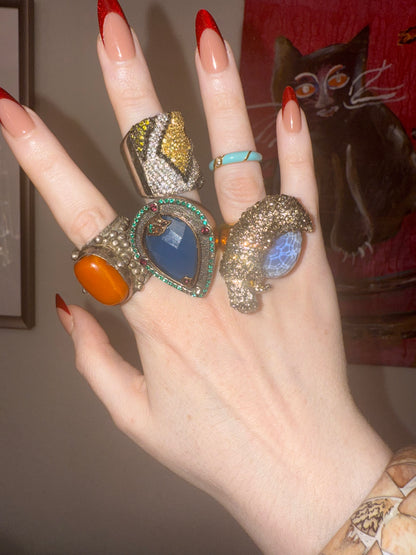 Iris Apfel's Sterling Silver Crystal Pavé Ring