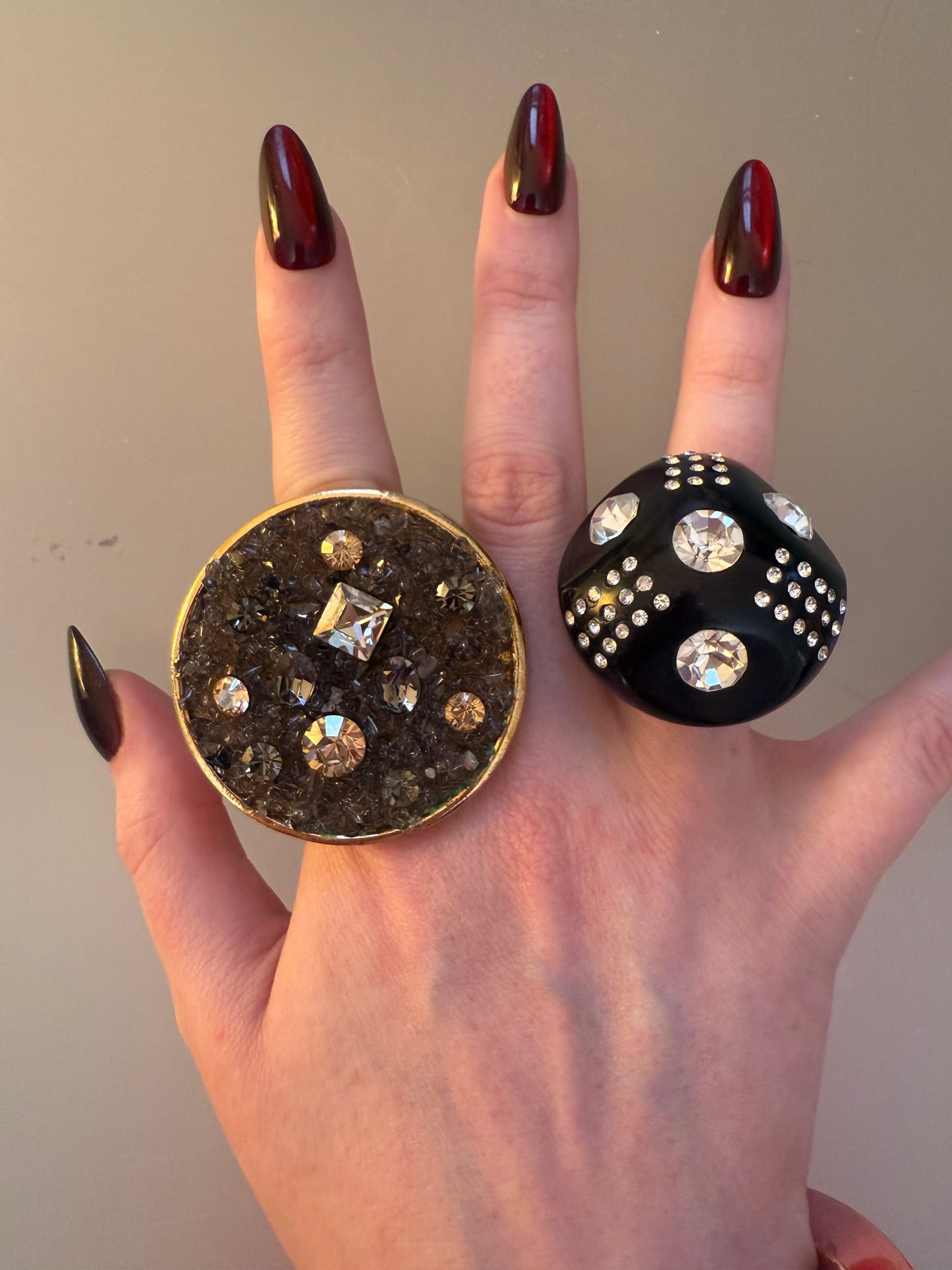 Vintage Chunky Huge Rhinestone Ring