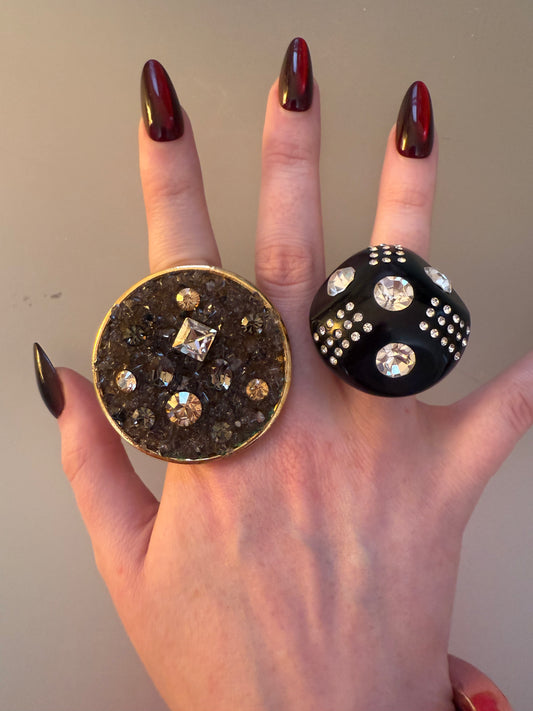 Vintage Chunky Huge Rhinestone Ring
